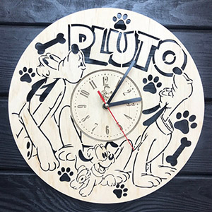 plywood plan lasercut for cnc clock Pluto часы Плуто лазерная резка макет чертеж из фанеры из дерева